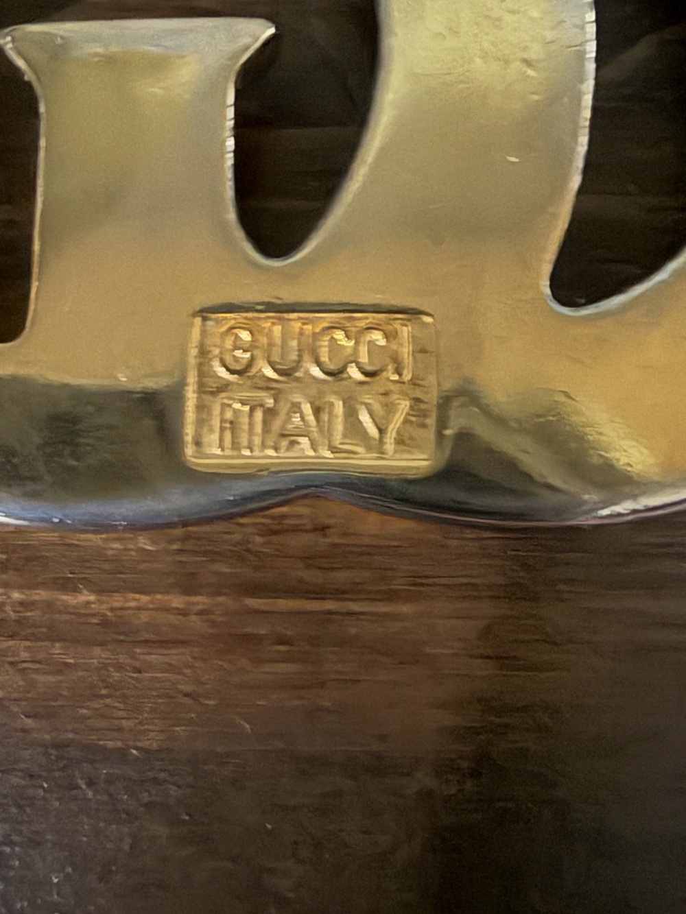 Gucci Vintage Gold Plated Double G Logo Belt Buckle. - Picture 10 of 13
